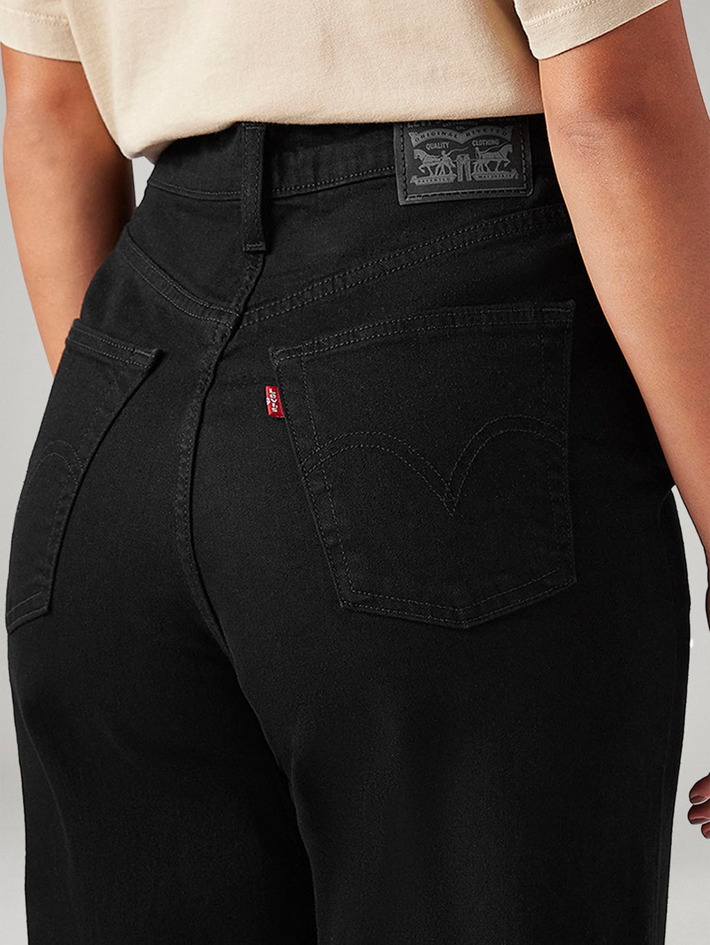 Women's Black Loose Fit High Rise Jeans