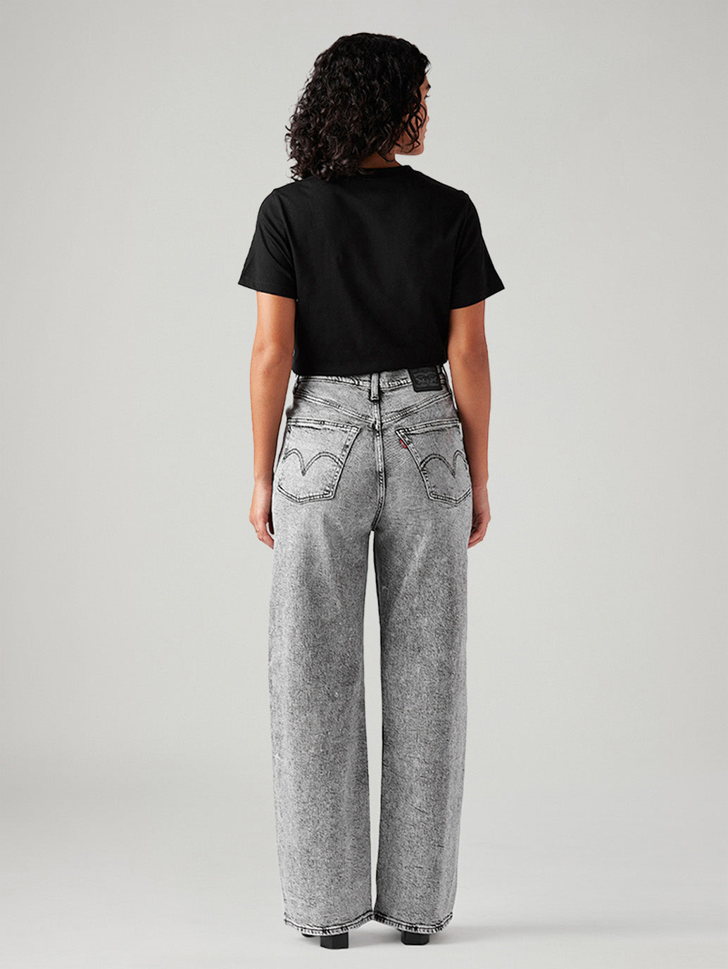 Women's Light Grey Loose Fit High Rise Jeans