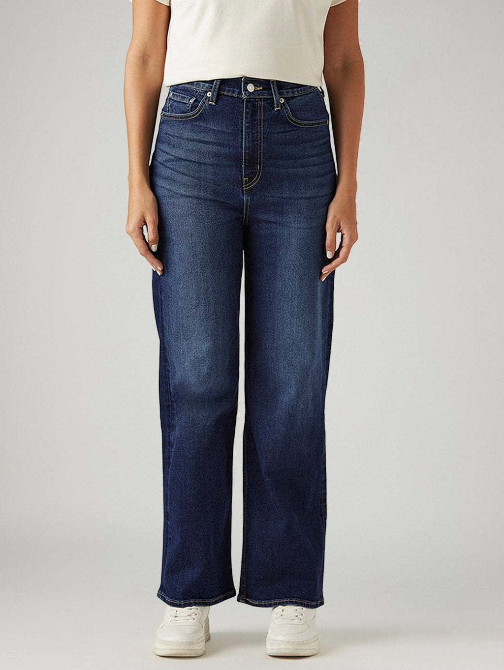 Women's Dark Indigo Loose Fit High Rise Jeans