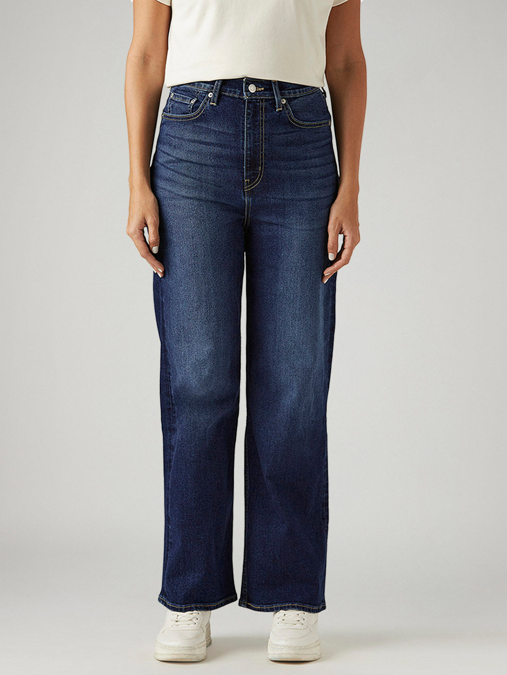 Women's Dark Indigo Loose Fit High Rise Jeans