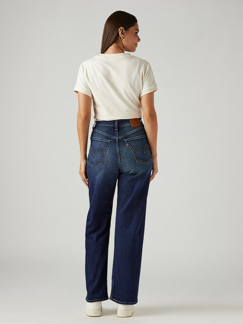 Women's Dark Indigo Loose Fit High Rise Jeans