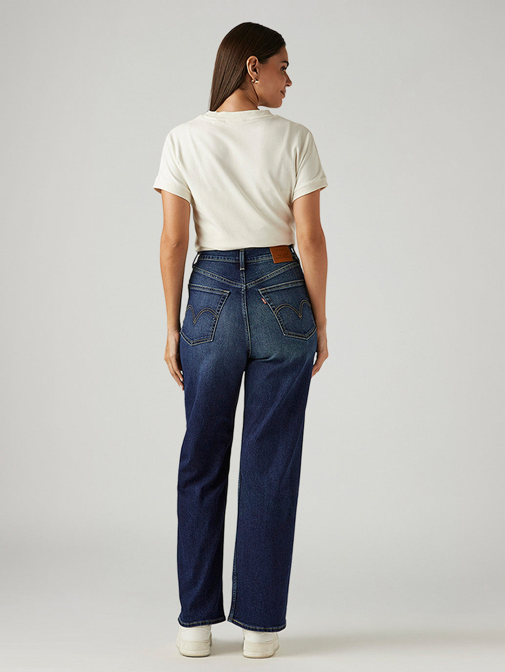 Women's Dark Indigo Loose Fit High Rise Jeans
