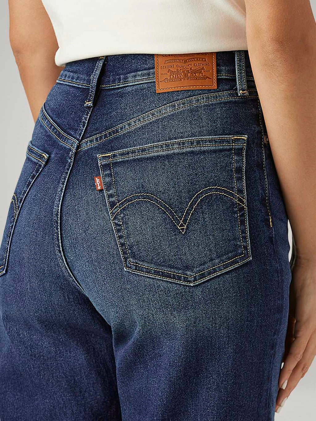 Women's Dark Indigo Loose Fit High Rise Jeans