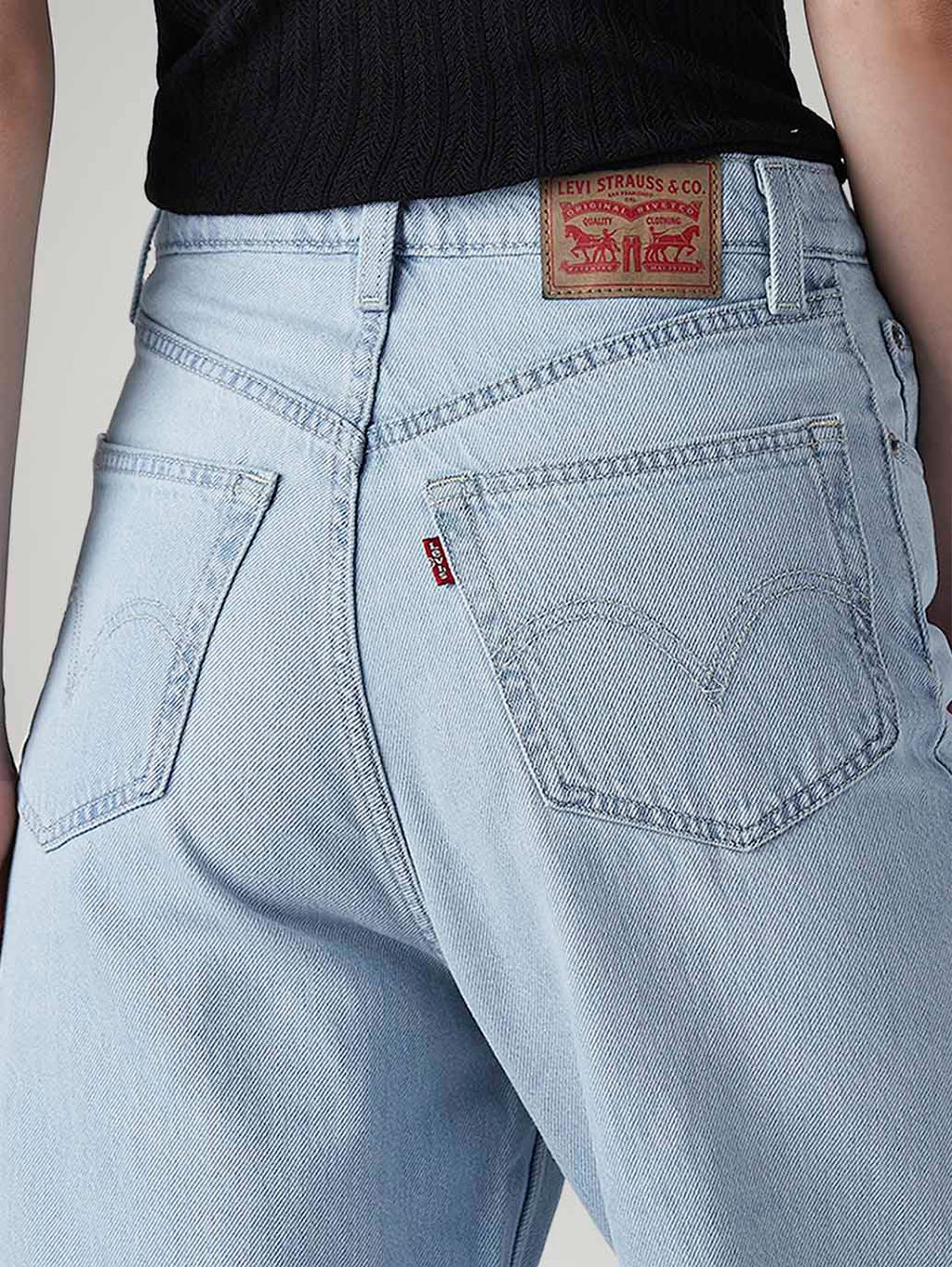 Women's Light Indigo Loose Fit High Rise Jeans