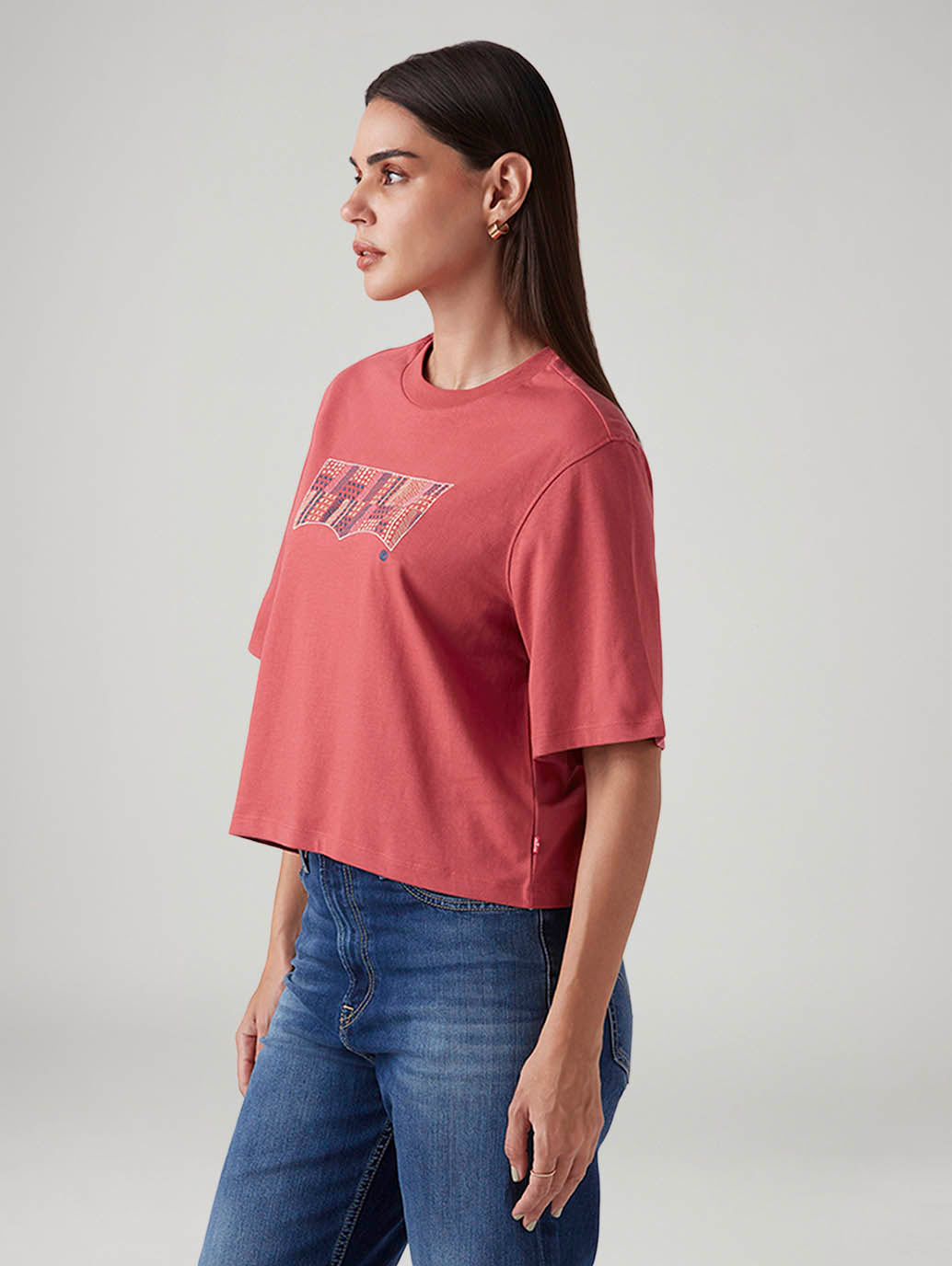 Women's Rust Relaxed Fit Embroidery T-Shirt