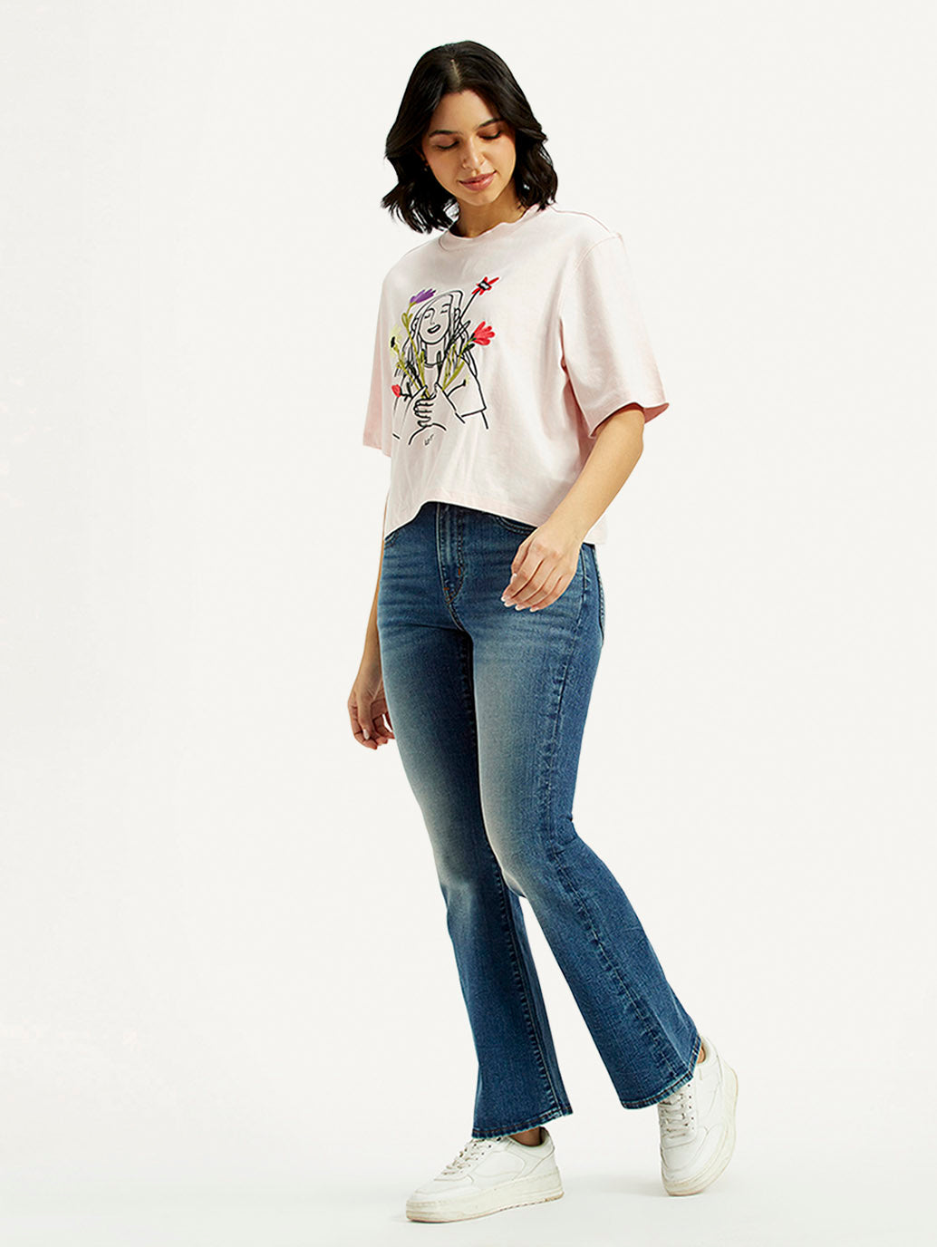 Women's 726 Blue Flared Fit High Rise Jeans