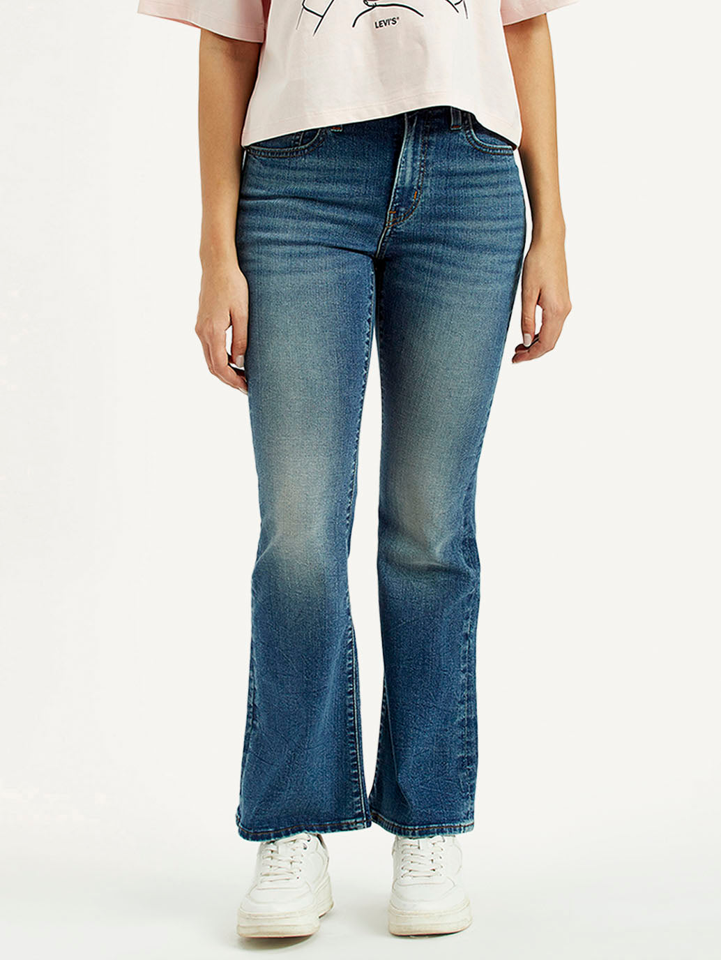 Women's 726 Blue Flared Fit High Rise Jeans