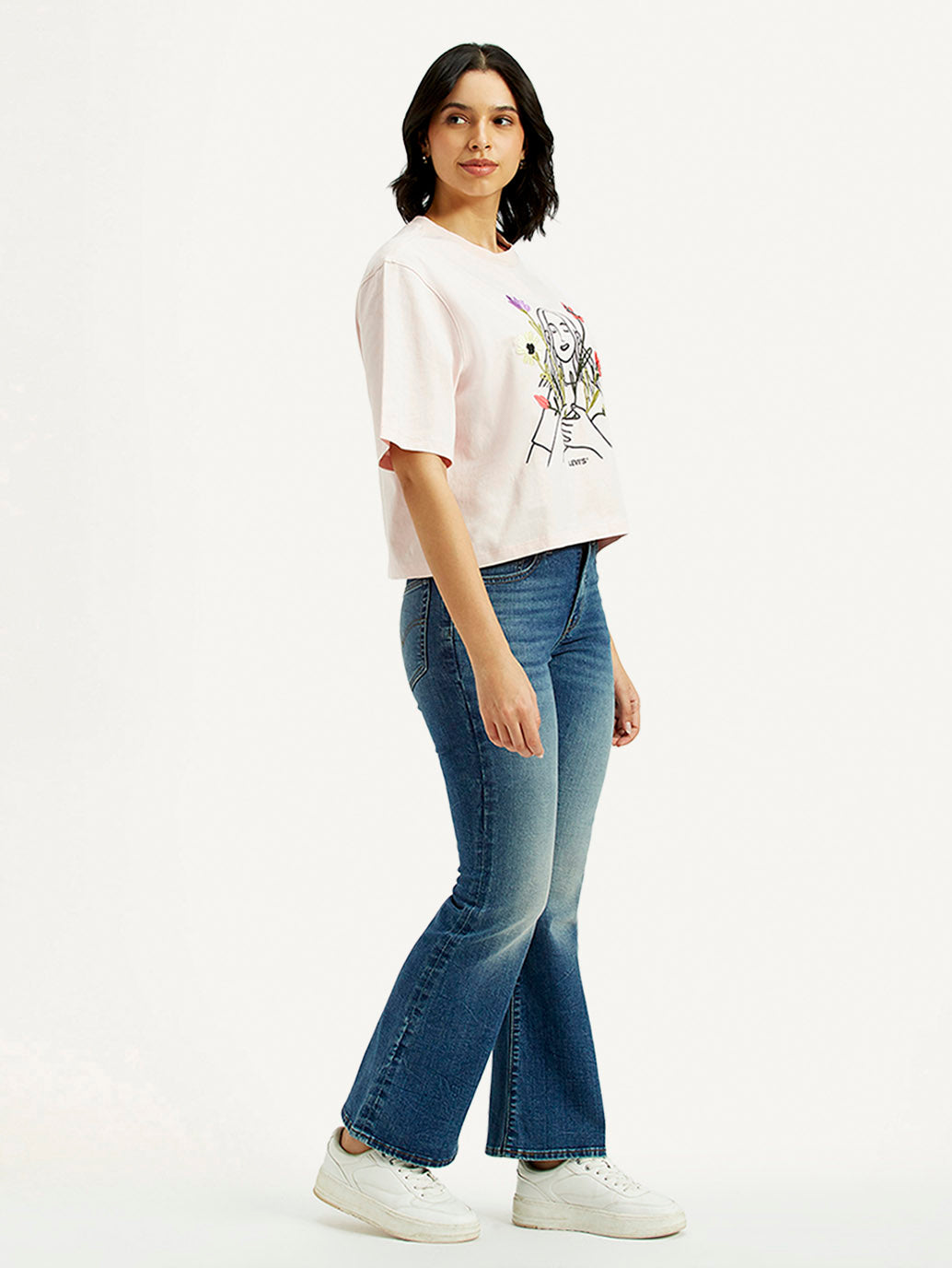 Women's 726 Blue Flared Fit High Rise Jeans