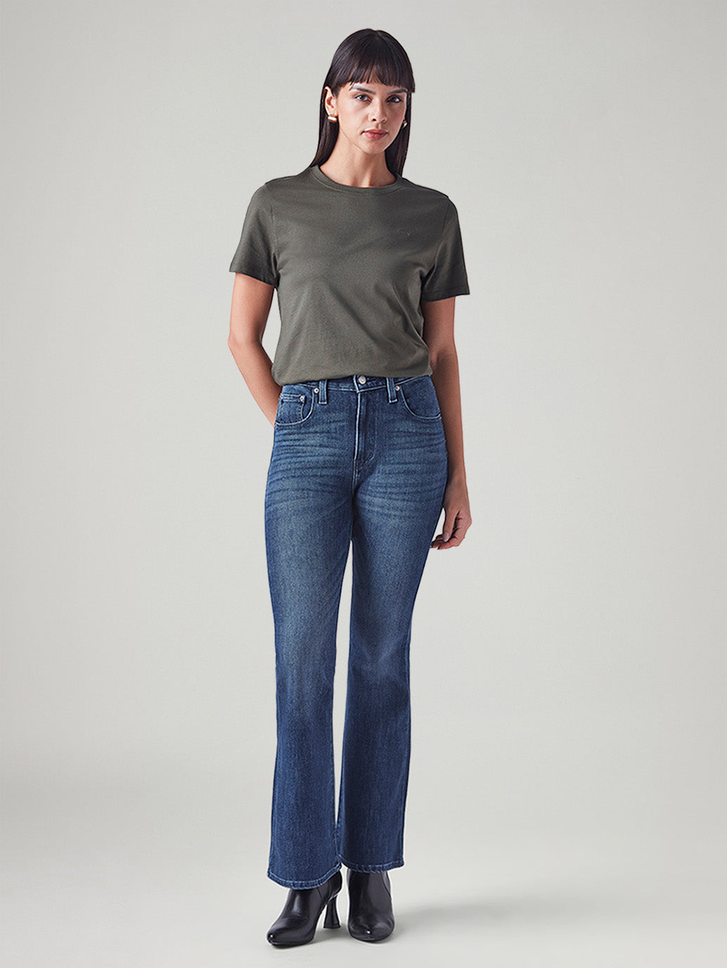 Women's 726 Blue Flared Fit High Rise Jeans