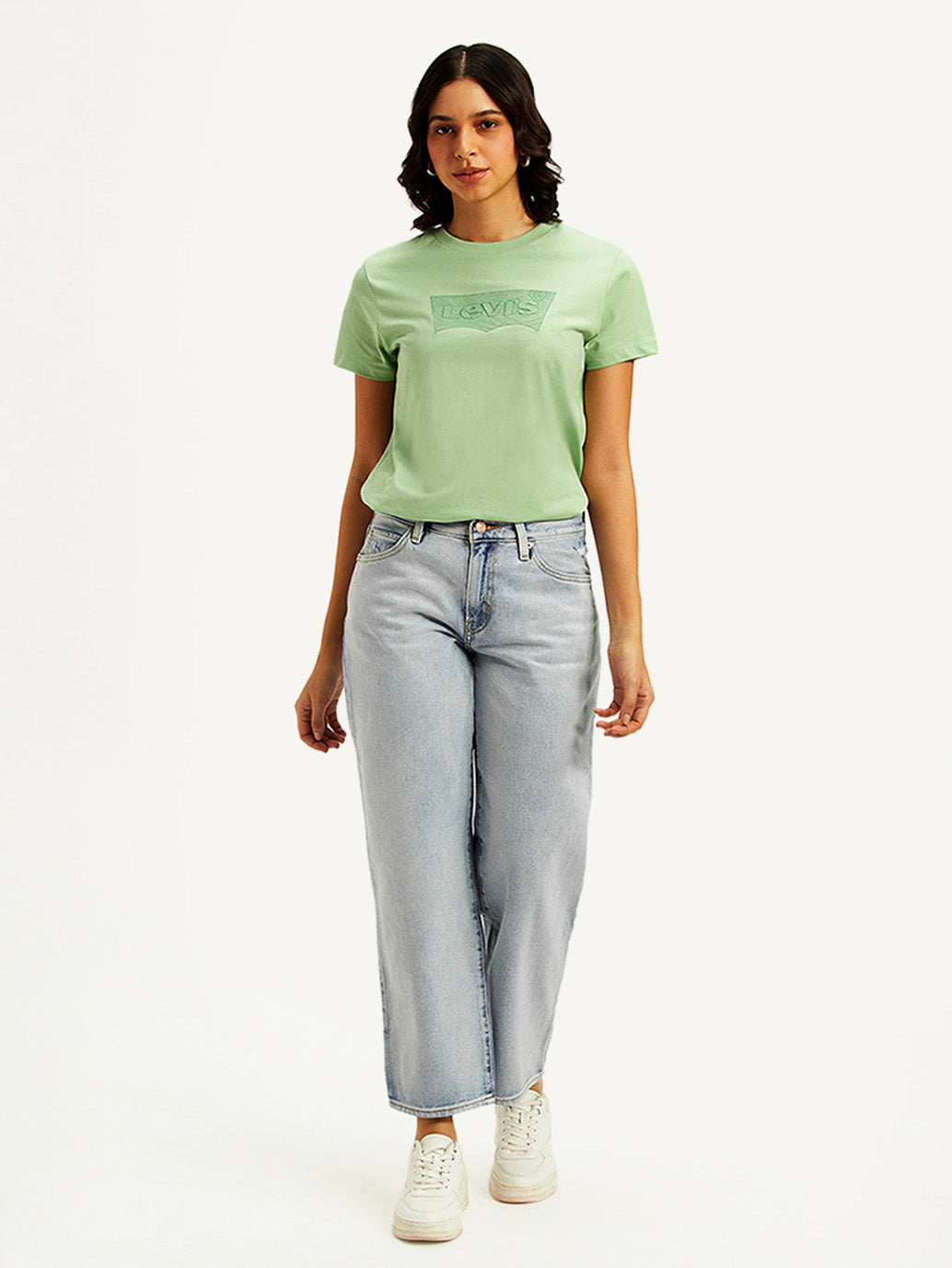 Women's 94 Light Blue Baggy Fit Mid Rise Jeans
