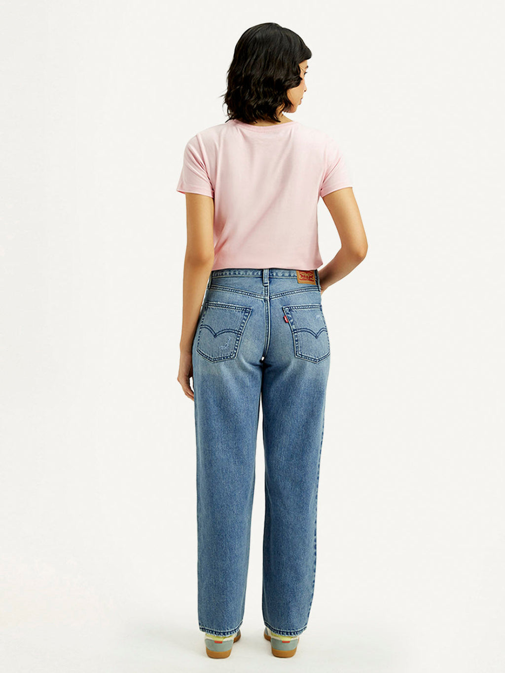 Women's 94 Med Indigo Baggy Fit Mid Rise Jeans