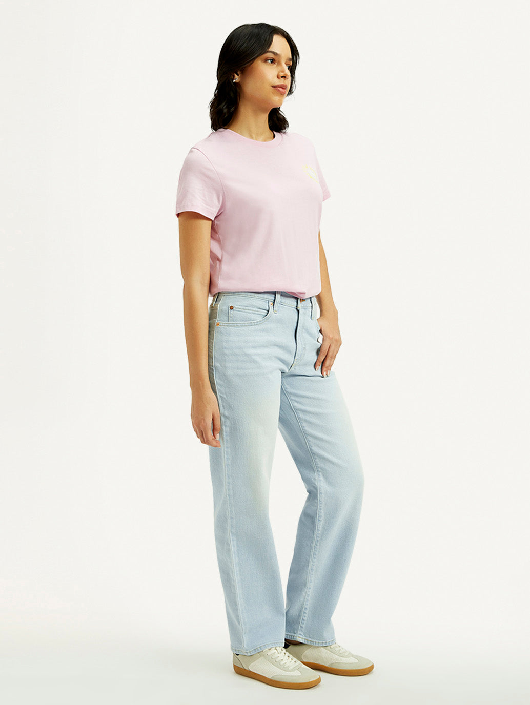 Women's 94 Light Indigo Baggy Fit Mid Rise Jeans