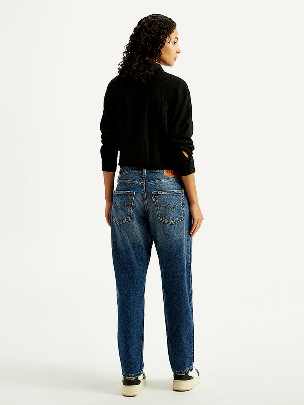 Women's 94 Blue Baggy Fit Mid Rise Jeans