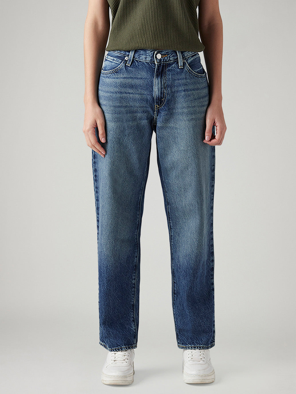 Women's 94 Blue Baggy Fit Mid Rise Jeans