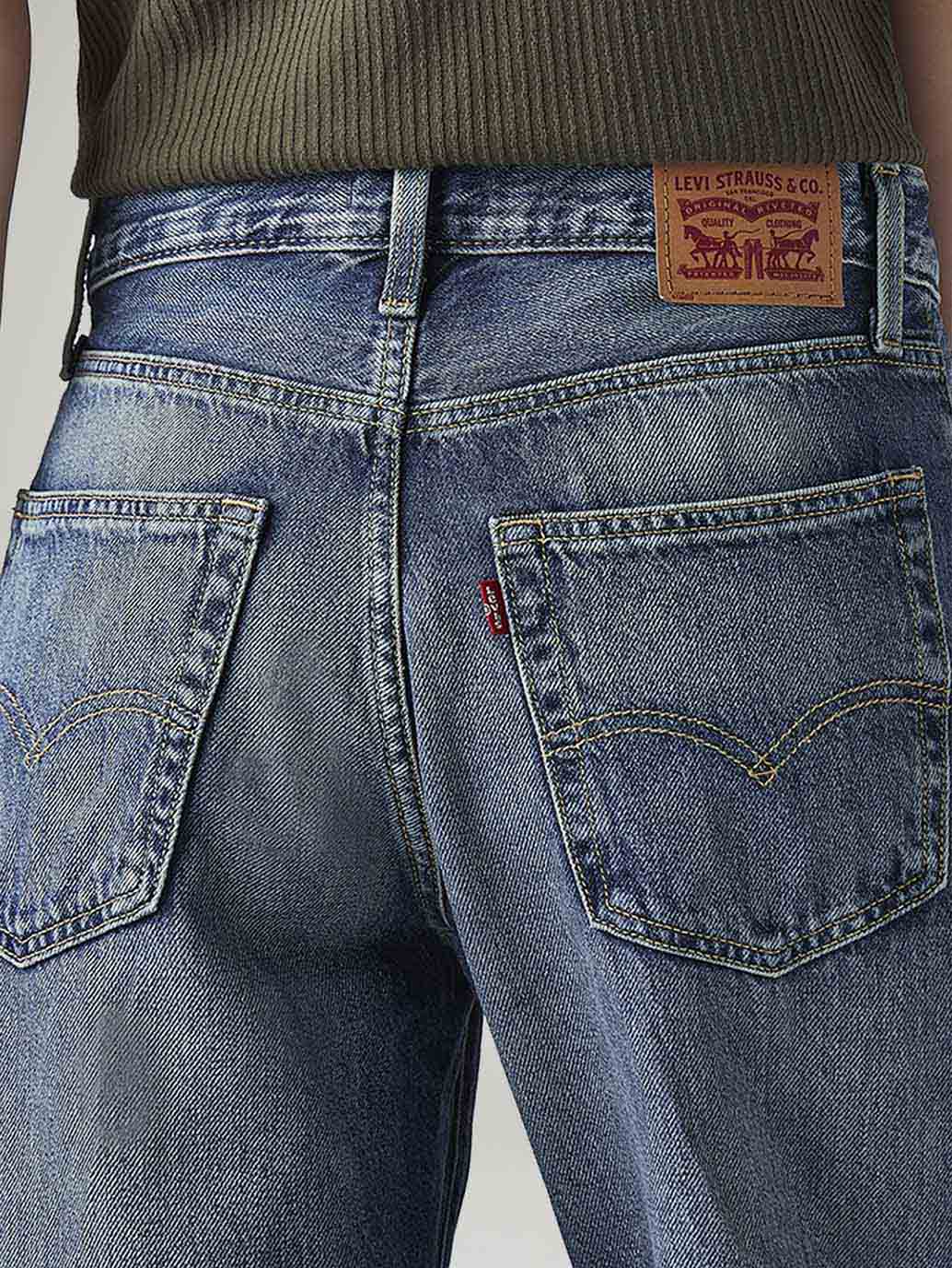 Women's 94 Blue Baggy Fit Mid Rise Jeans