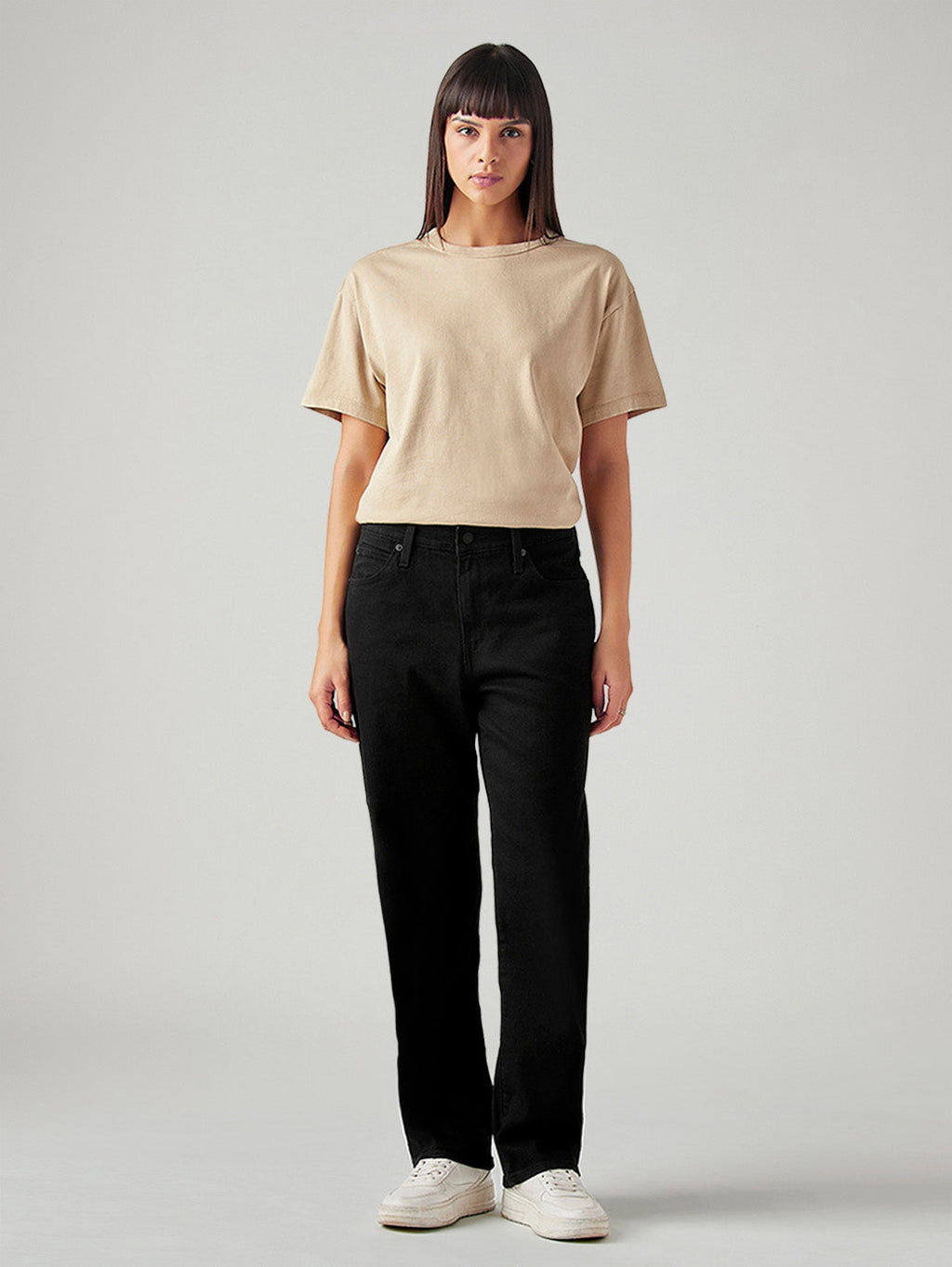 Women's 94 Black Baggy Fit Mid Rise Jeans