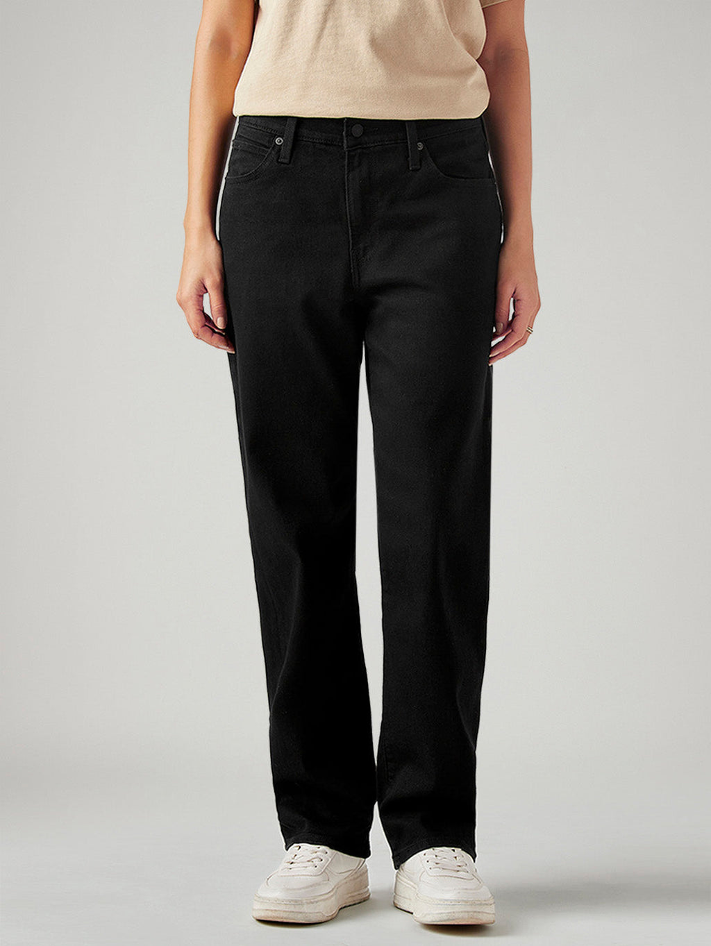 Women's 94 Black Baggy Fit Mid Rise Jeans