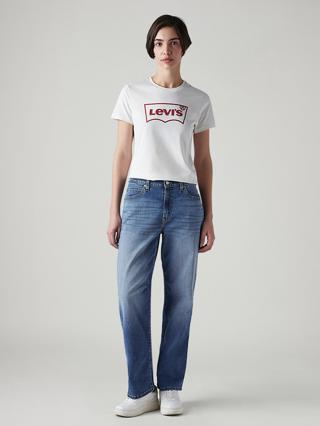 Women's 94 Med Indigo Baggy Fit High Rise Jeans