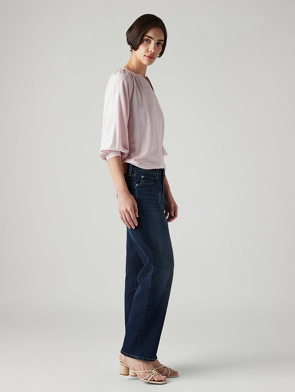 Women's 94 Dark Blue Baggy Fit Mid Rise Jeans