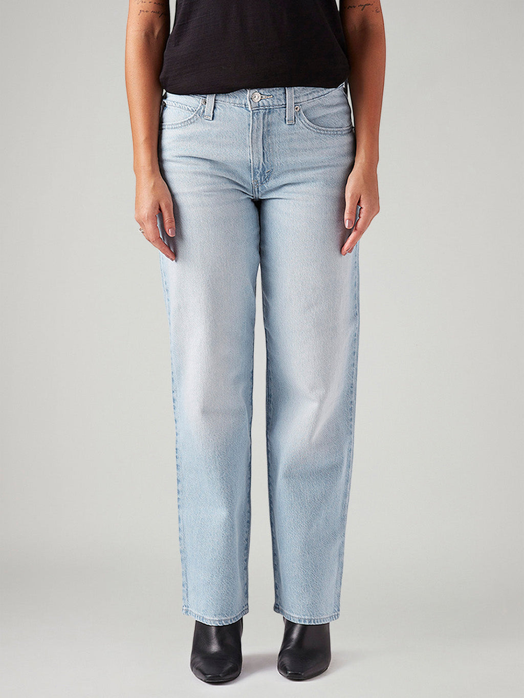 Women's 94 Light Blue Baggy Fit Mid Rise Jeans