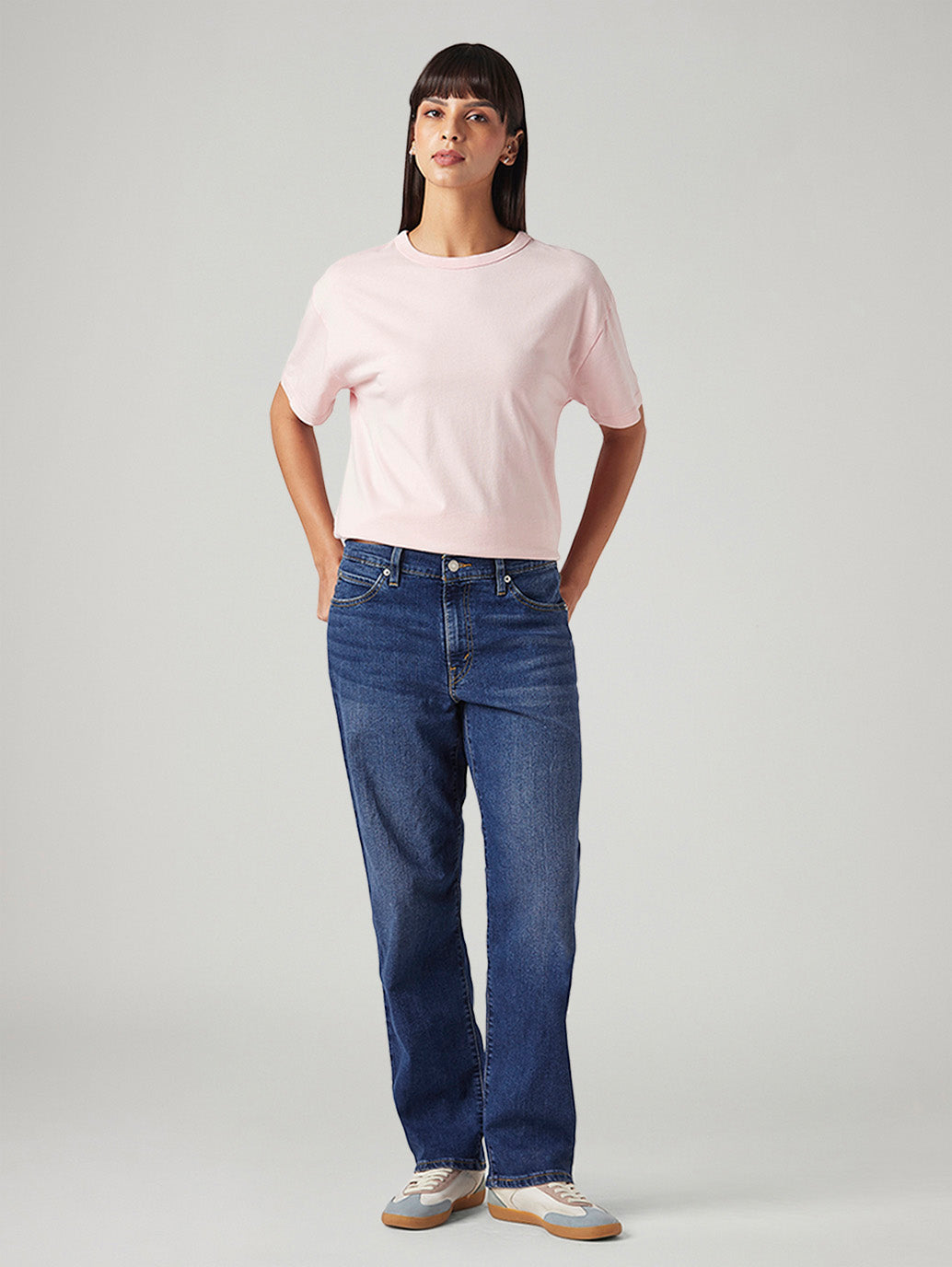 Women's 94 Blue Baggy Fit High Rise Jeans