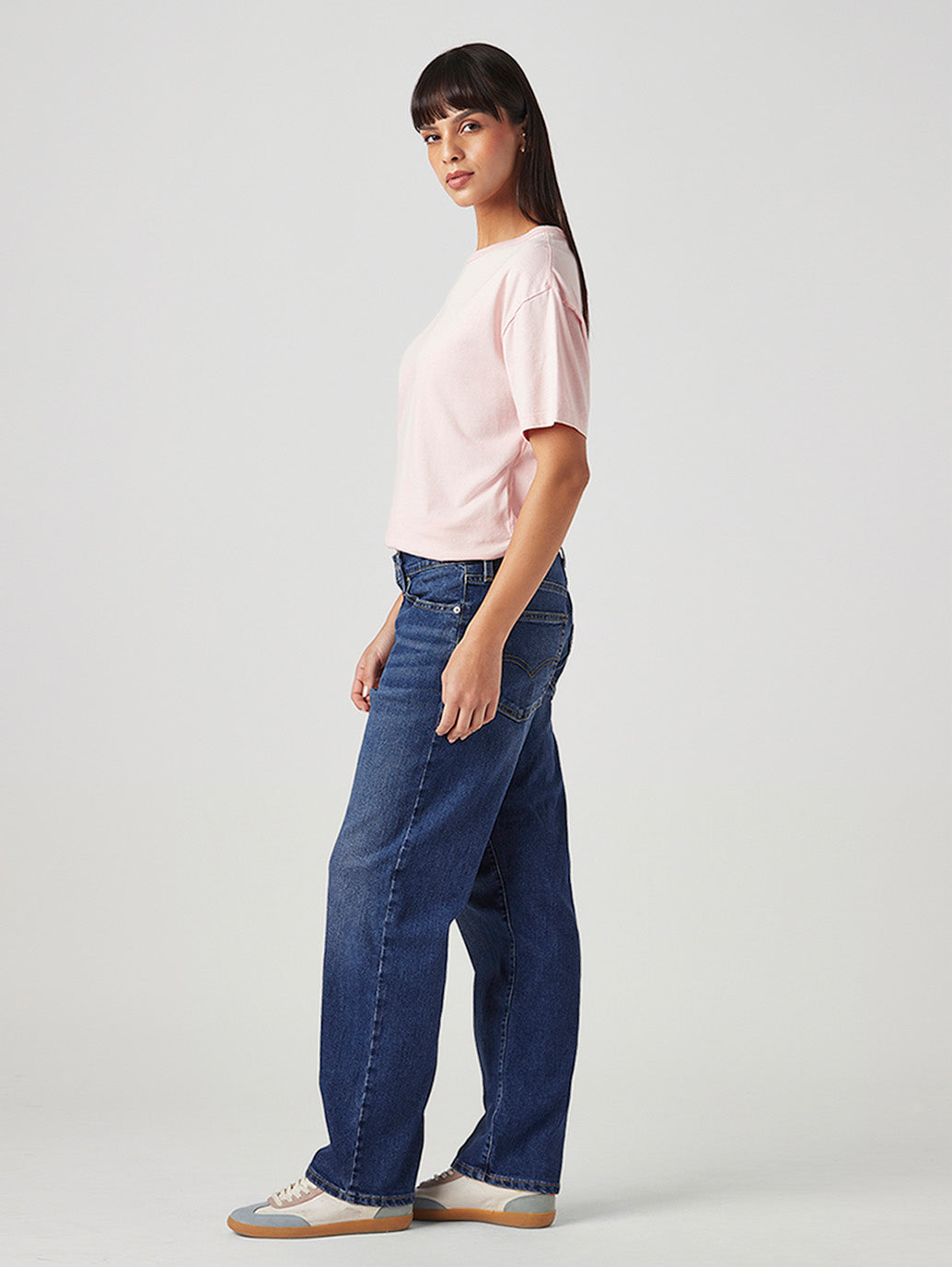Women's 94 Blue Baggy Fit High Rise Jeans