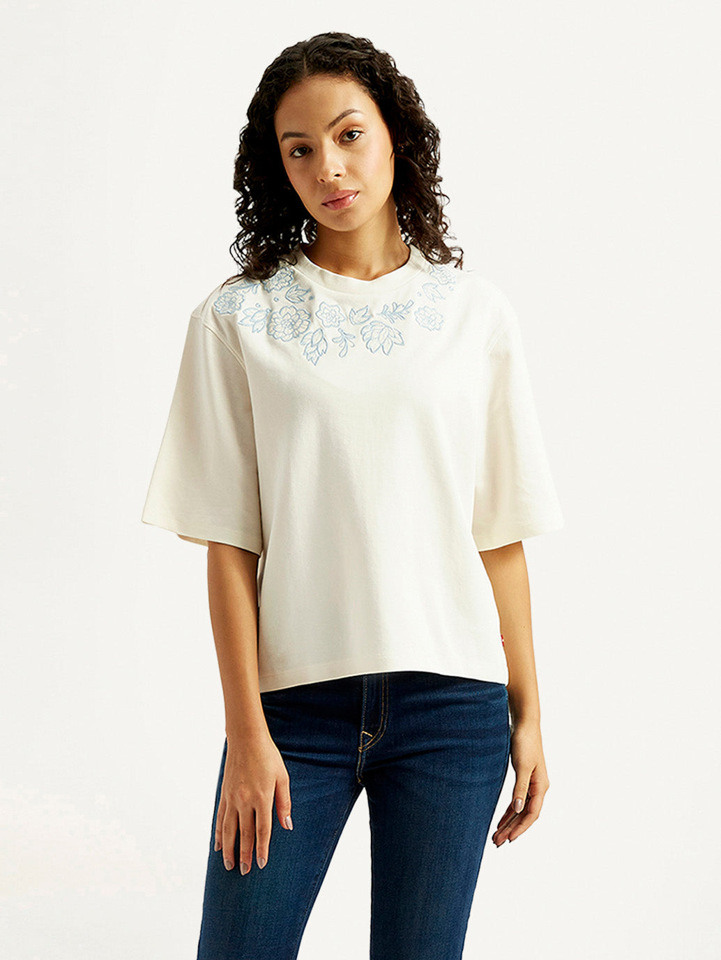 Women's Embroidered Relaxed Fit T-shirt