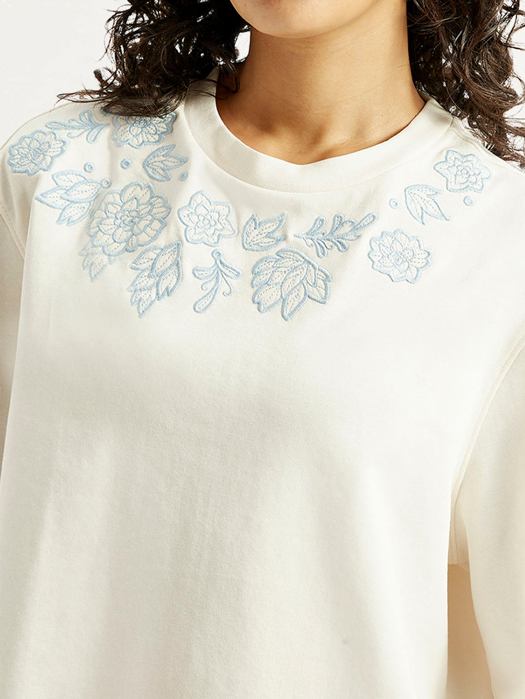 Women's Embroidered Relaxed Fit T-shirt