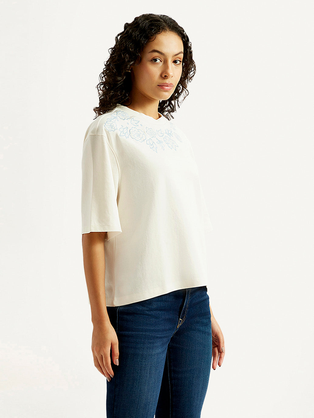 Women's Embroidered Relaxed Fit T-shirt