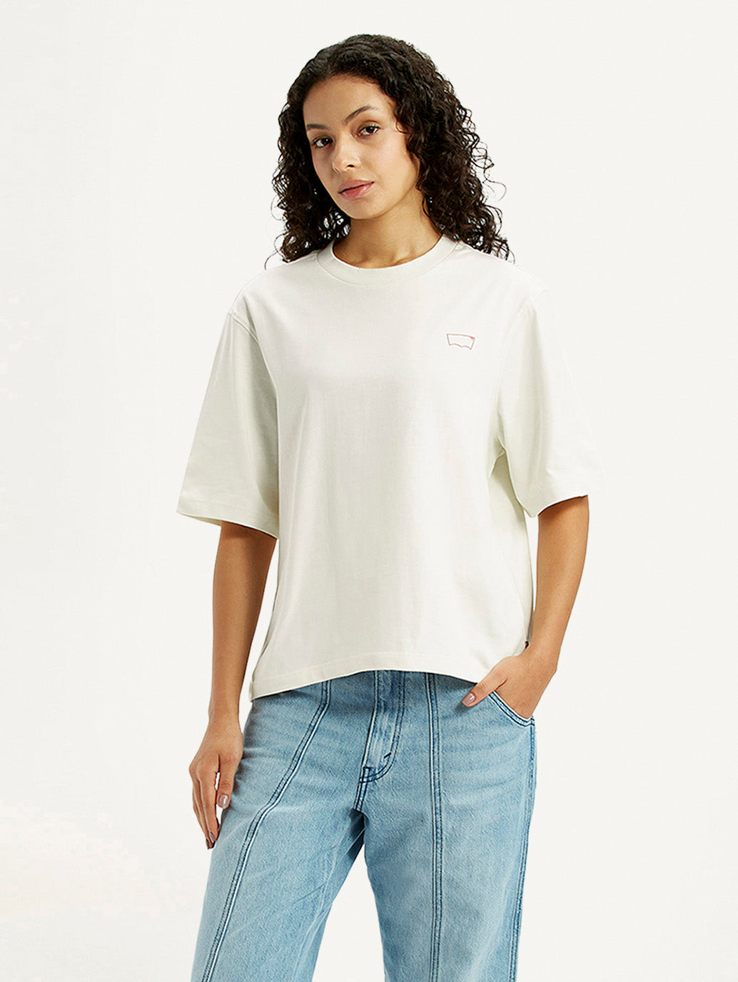 Women's Graphic Print Off White Relaxed Fit T-shirt