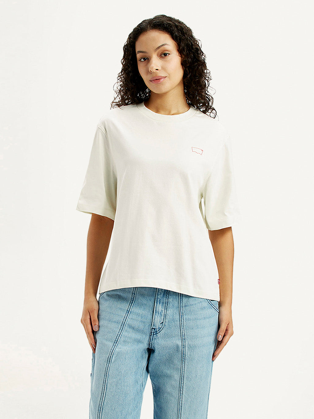 Women's Graphic Print Off White Relaxed Fit T-shirt