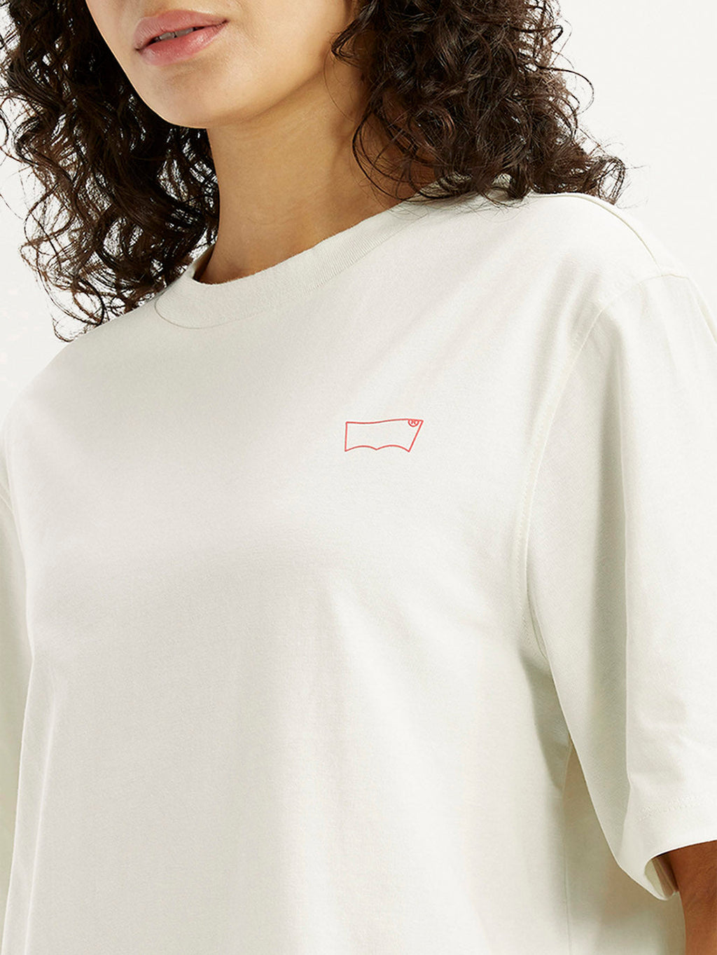 Women's Graphic Print Off White Relaxed Fit T-shirt
