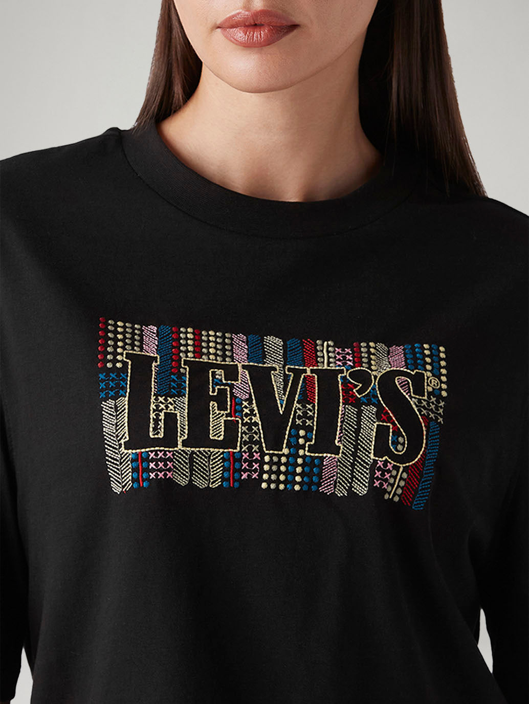 Women's Logo Printed Relaxed Fit Embroidery T-Shirt