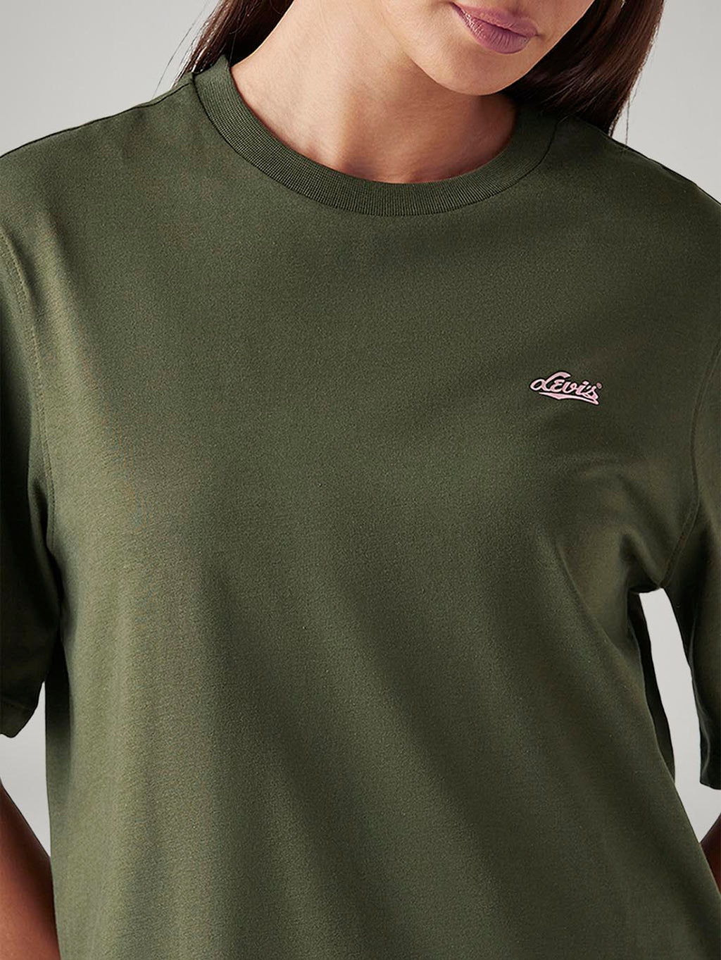 Women's Graphic Print Olive Relaxed Fit T-shirt