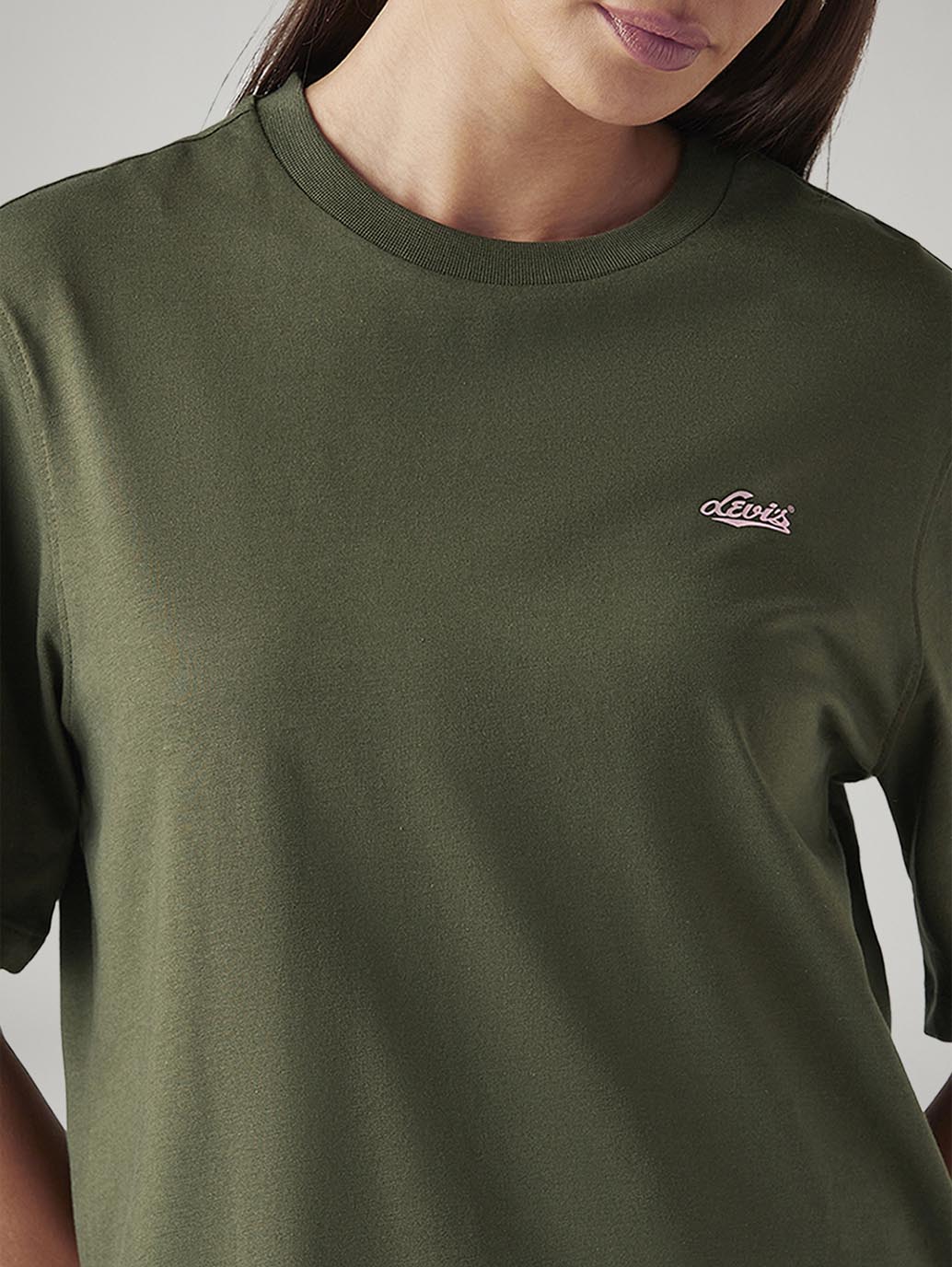 Women's Graphic Print Olive Relaxed Fit T-shirt