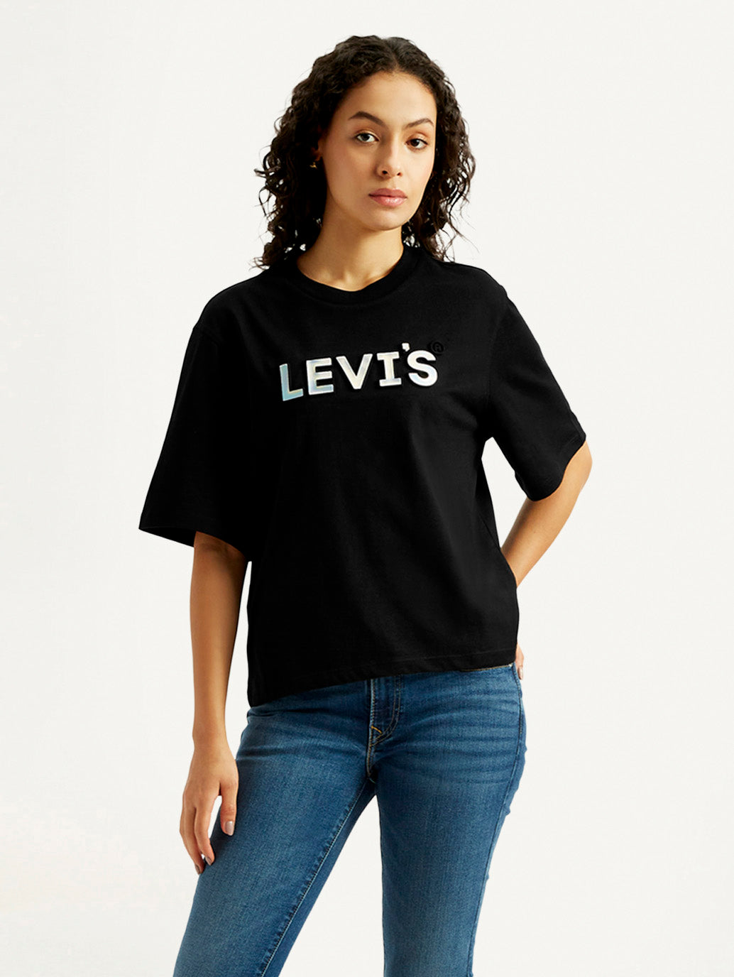 Women's Brand Logo Relaxed Fit T-shirt