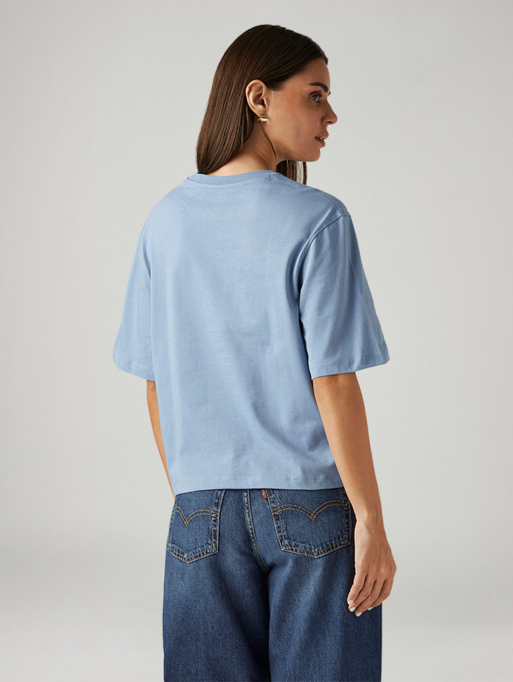Women's Floral Light Blue Relaxed Fit T-shirt