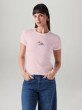 Women's Printed Slim Fit Ribbed T-Shirt