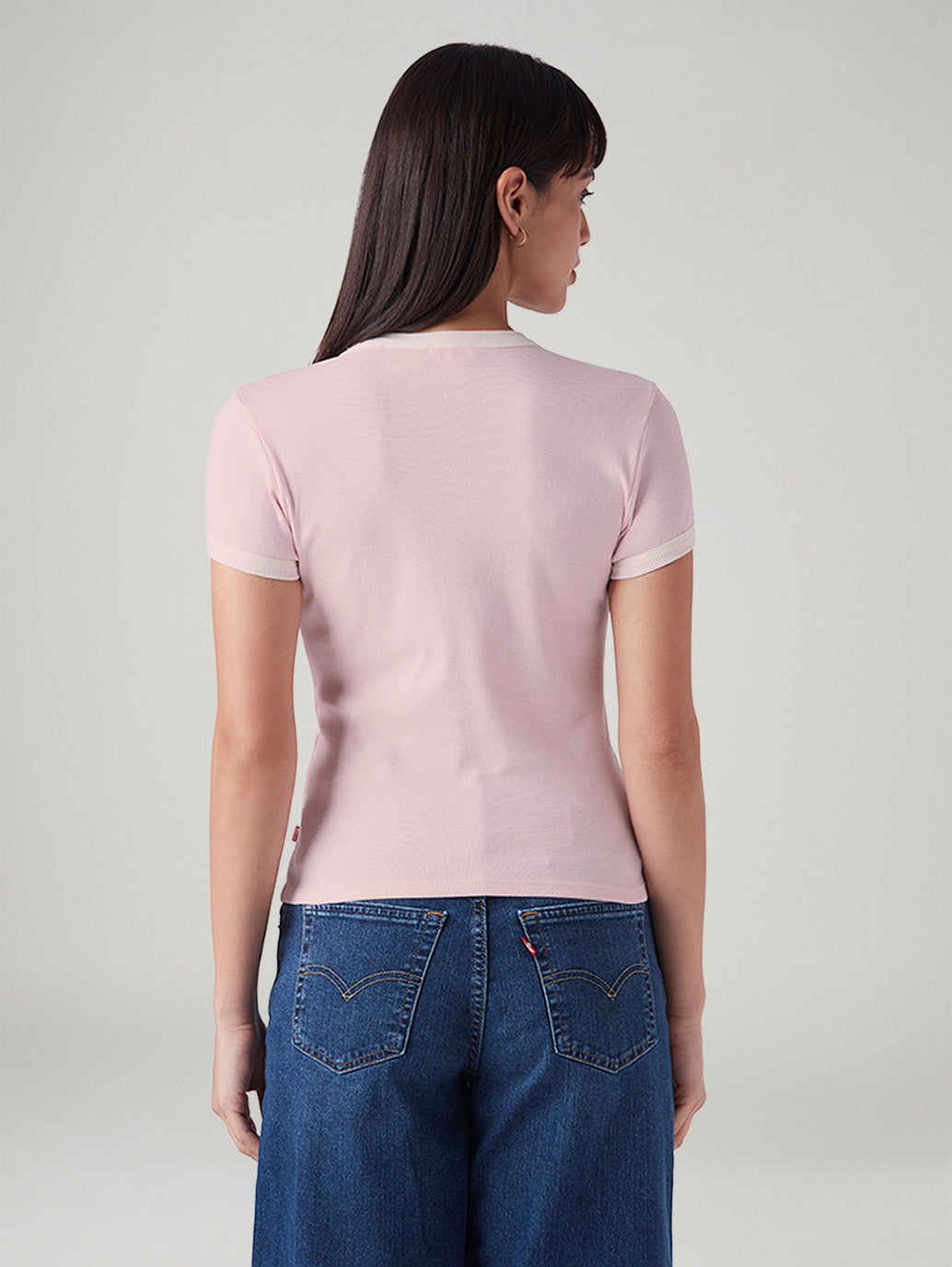 Women's Printed Slim Fit Ribbed T-Shirt