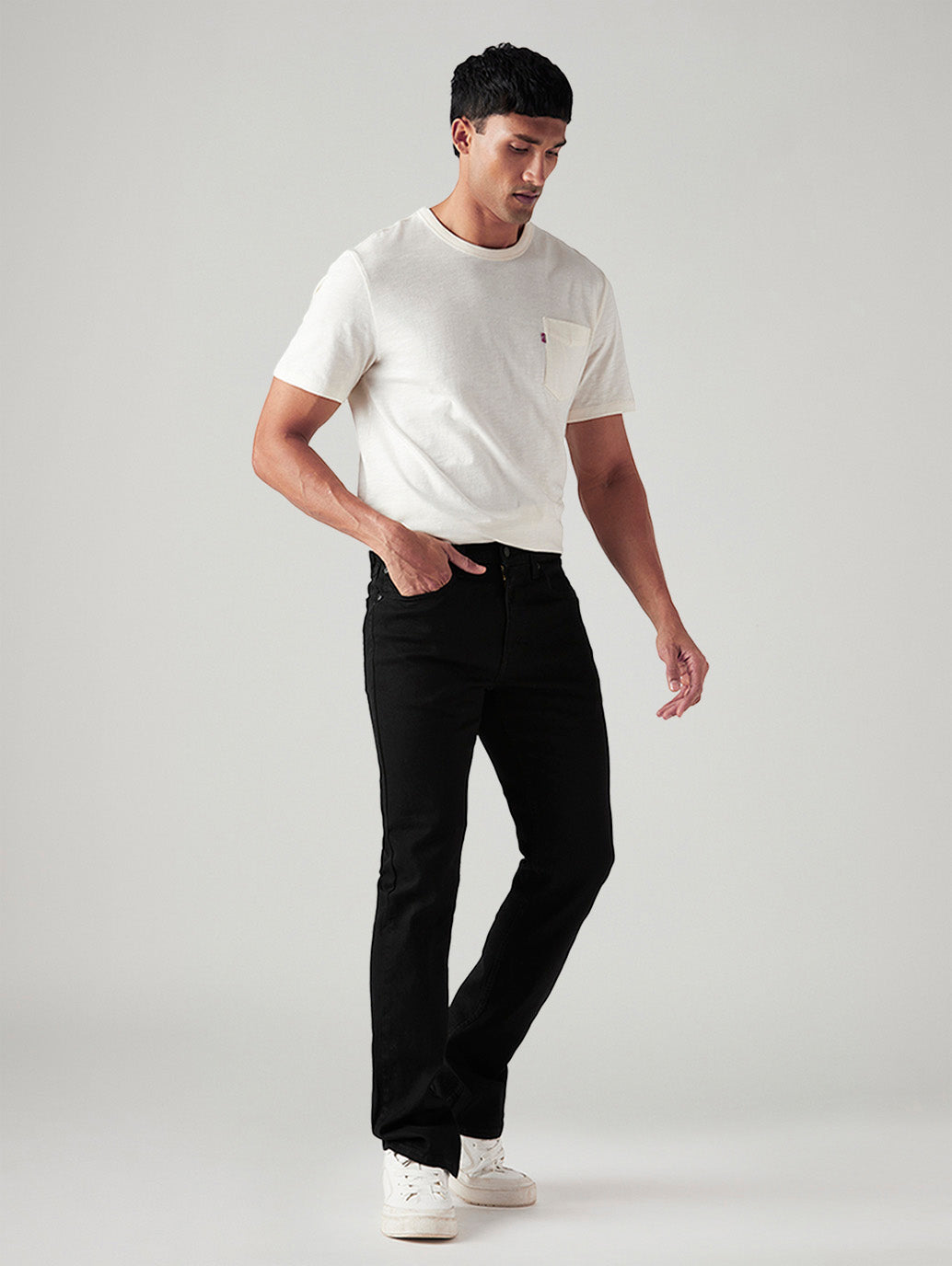 Men's 527 Black Bootcut Fit Mid Rise Jeans