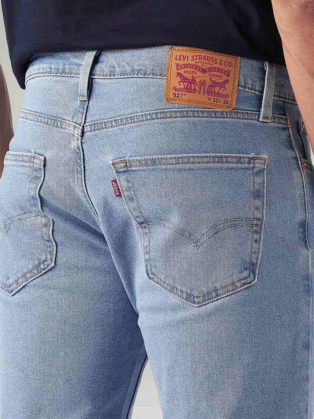 Men's 527 Light Blue Bootcut Fit Mid Rise Jeans