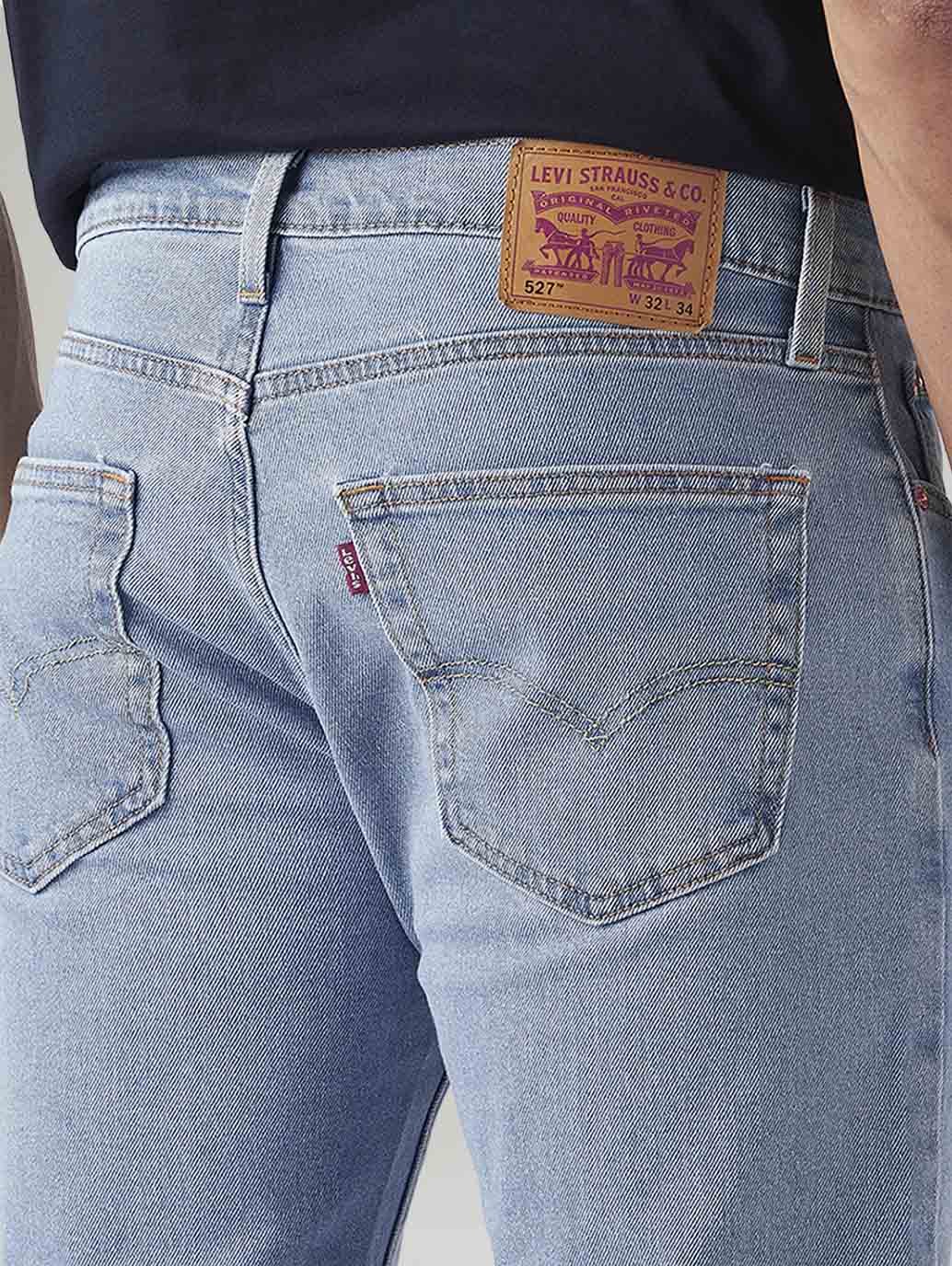 Men's 527 Light Blue Bootcut Fit Mid Rise Jeans