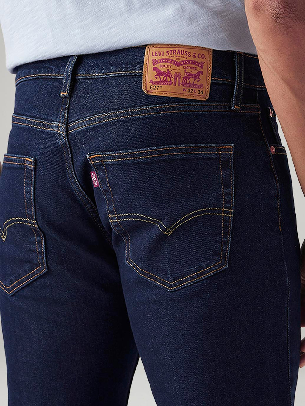 Men's 527 Dark Blue Bootcut Fit Mid Rise Jeans