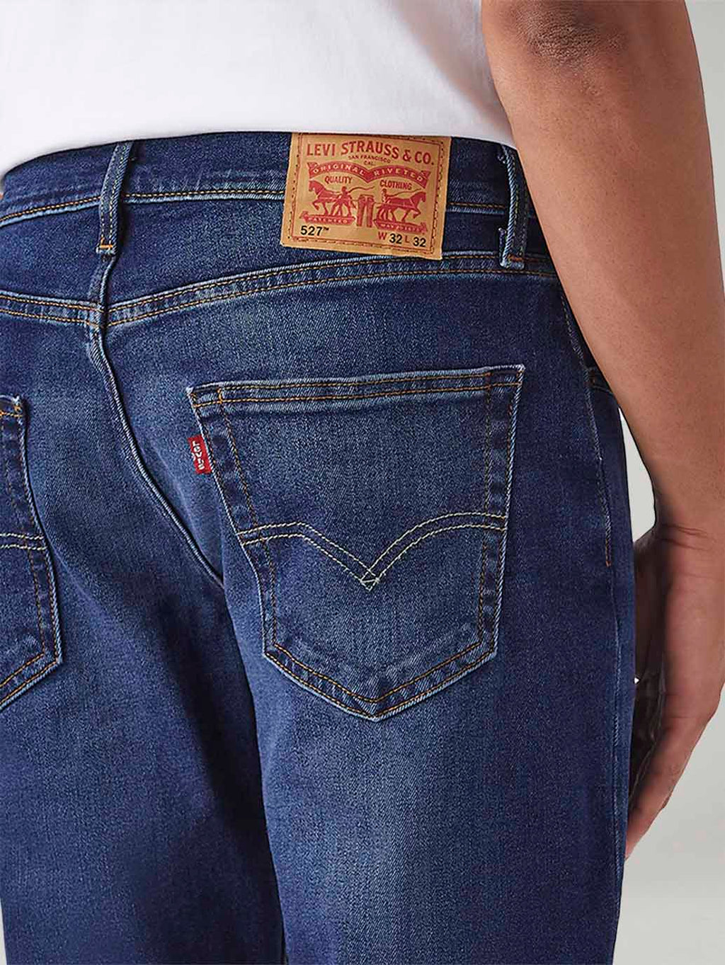 Men's 527 Dark Blue Bootcut Fit Mid Rise Jeans