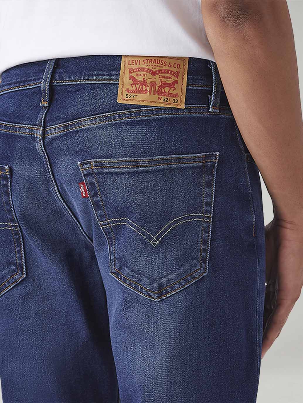 Men's 527 Dark Blue Bootcut Fit Mid Rise Jeans