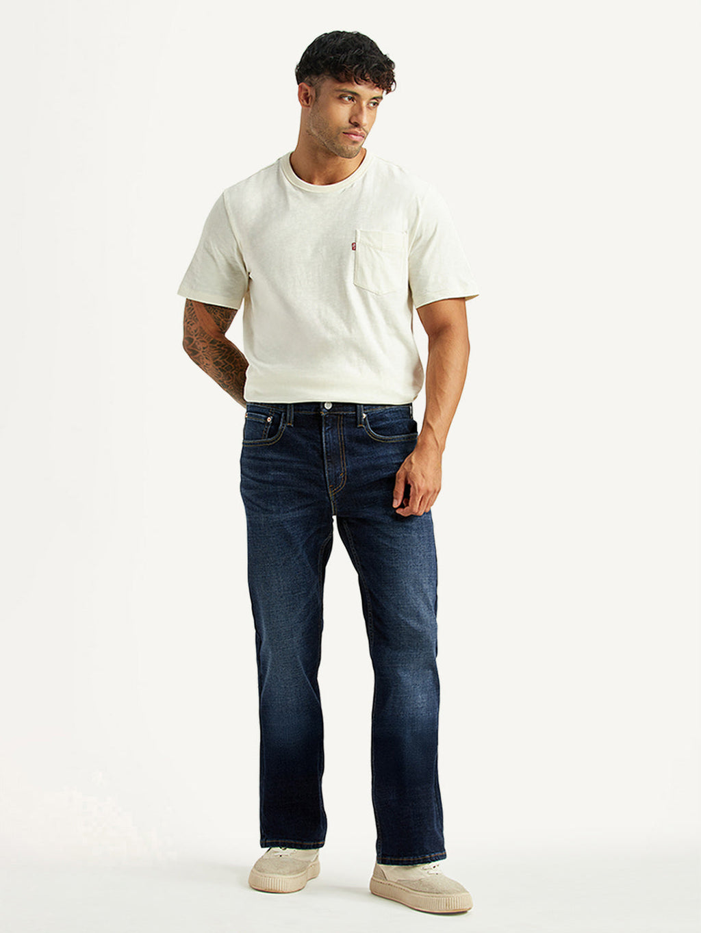 Men's 527 Dark Blue Bootcut Fit Hyper Stretch Jeans
