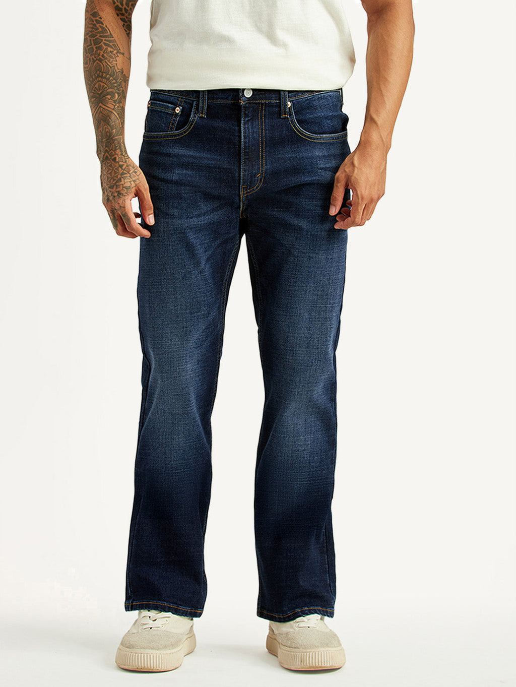 Men's 527 Dark Blue Bootcut Fit Hyper Stretch Jeans