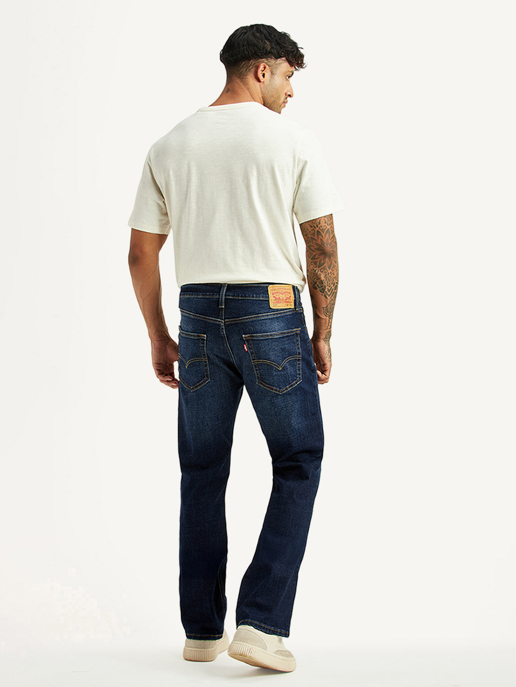 Men's 527 Dark Blue Bootcut Fit Hyper Stretch Jeans
