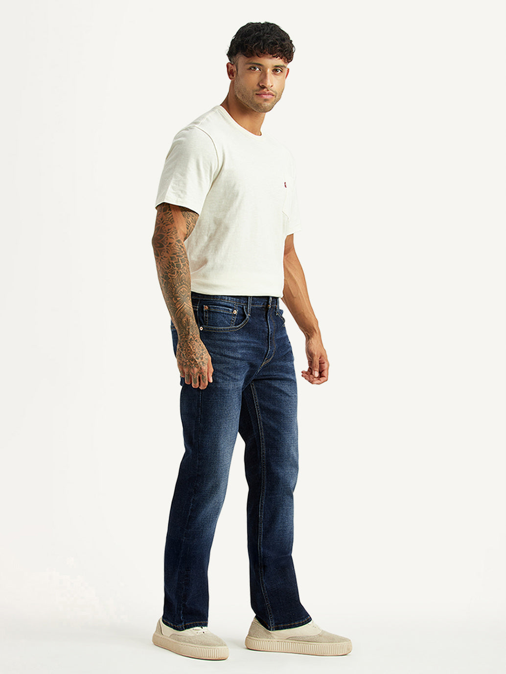 Men's 527 Dark Blue Bootcut Fit Hyper Stretch Jeans