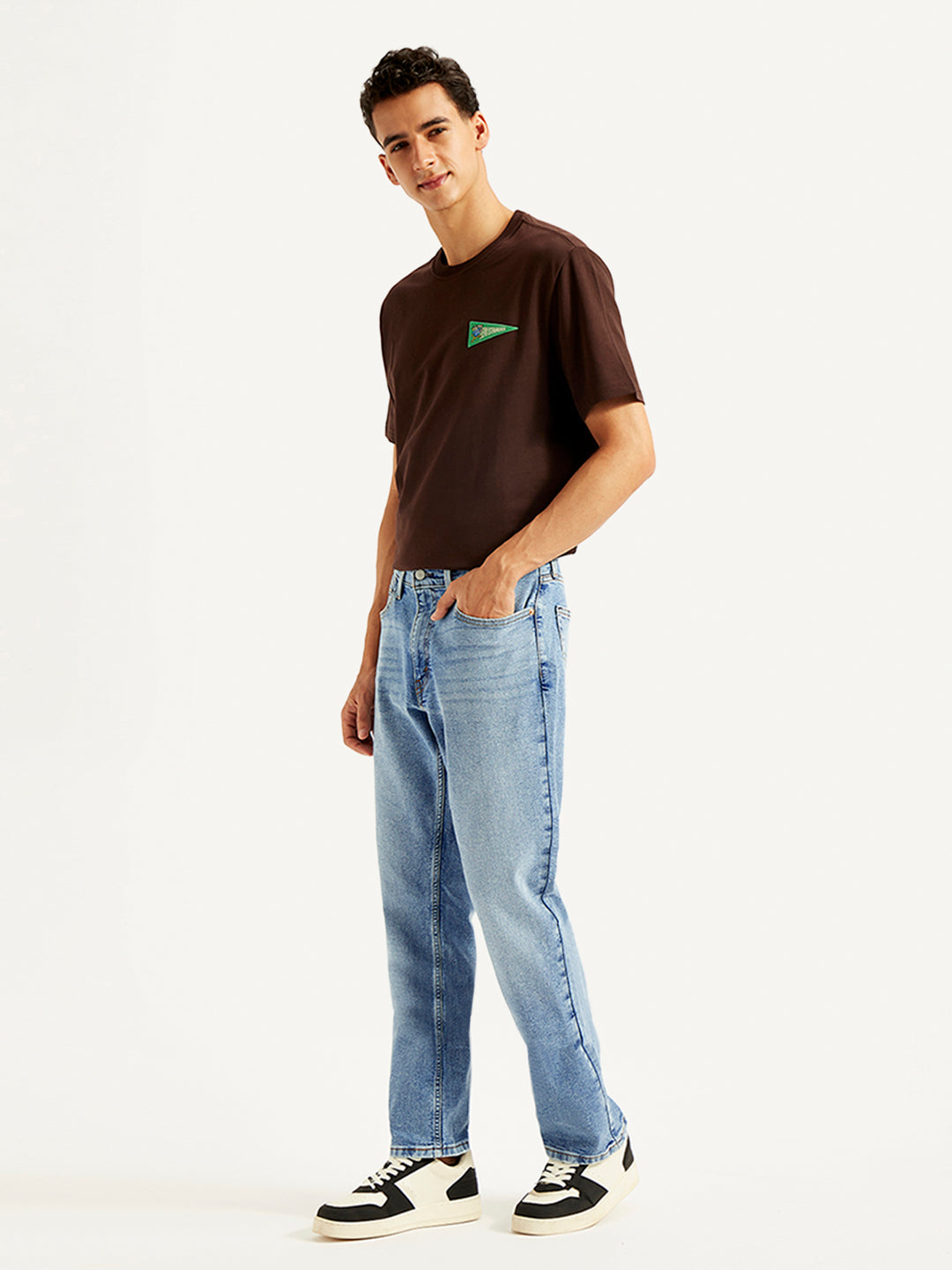 Men's 541 Blue Athletic Tapered Fit Mid Rise Jeans
